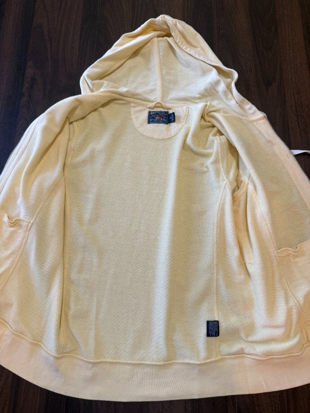 American Living Unisex Vintage Yellow Graphic Zip-up Hoodie M - Picture 6 of 11